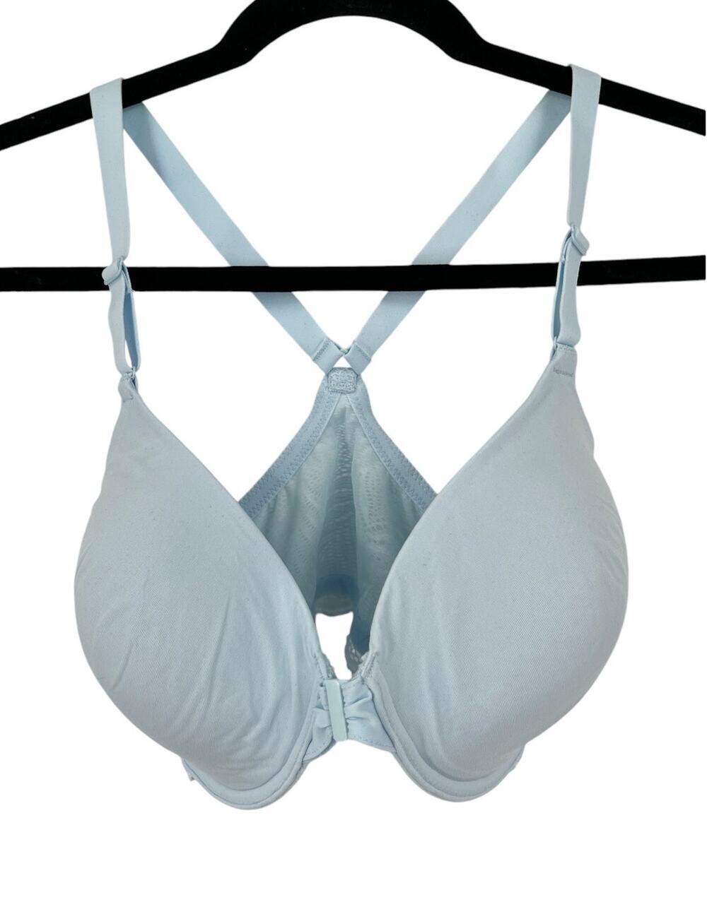 Natori 728309 Lush Front Close Contour underwire bra blue size 32DDD 32F